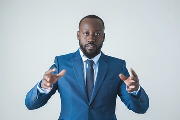 Success business man in white background