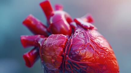 Wall Mural - A close up of a heart with a red color