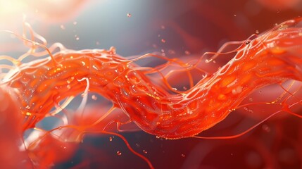Wall Mural - A red, twisted, and tangled mass of red and orange tissue