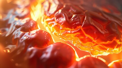 Wall Mural - A close up of a red blob with a hole in the middle