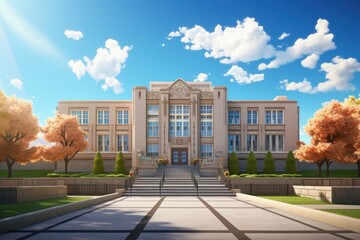 Canvas Print - School architecture building campus.