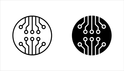 Fototapete - circuit board icon set, vector illustration on white background