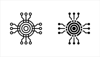Fototapete - circuit board icon set, vector illustration on white background
