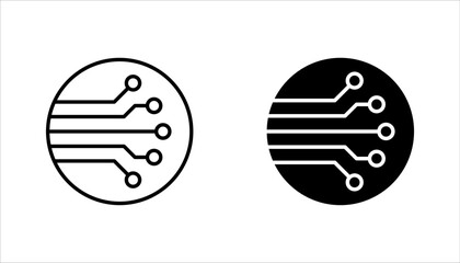 Fototapete - circuit board icon set, vector illustration on white background