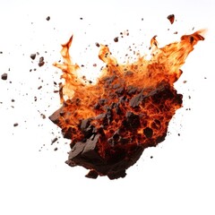 Poster - Rock fire explosion effect photo