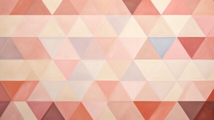 Poster - A minimalist abstract diamond pattern with geometric shapes in subtle shades of pink, conveying a sense of understated elegance and refinement.