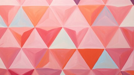 Poster - A playful abstract diamond pattern featuring geometric shapes in a vibrant palette of pink tones