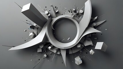 Stylish 3D abstract digital design. Generative Ai.