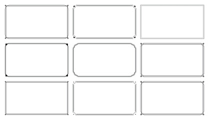 Wall Mural - set of rectangle frame, horizontal ornate decorative border with 15x8 scale ratio for web presentati