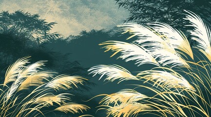 Wall Mural - grass and sky background