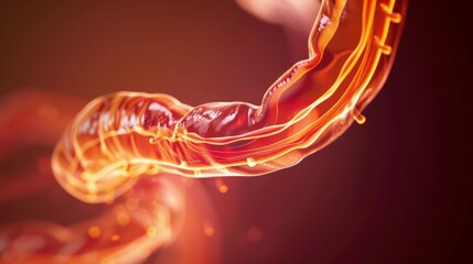 Wall Mural - A red liquid with a long, curvy shape