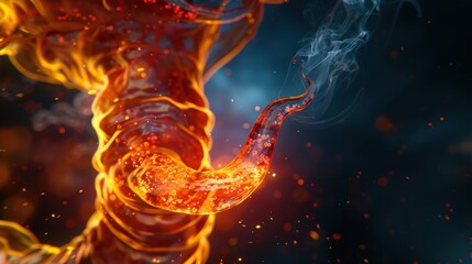 Wall Mural - A fire-like object with a long, twisted tail