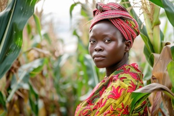 Wall Mural - Black South African woman farmer clothing apparel female.