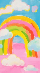 Poster - Rainbow painting art modern art.