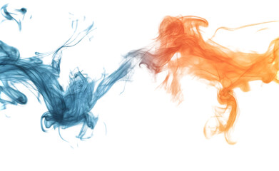 Naklejka na meble Faint blue and orange smoke isolated on transparent background 