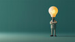 © Shutter2U - 3D rendering of a man with a light bulb head, representing innovation and idea generation.
