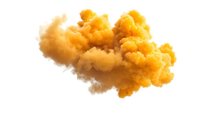 Wall Mural - Yellow marketing flat boom air cloud isolated on transparent background. 