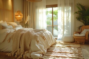 Wall Mural - Cozy Bedroom Interior with Natural Light