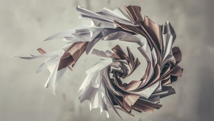 Poster - A close up of a spiral made out of paper and other materials, AI