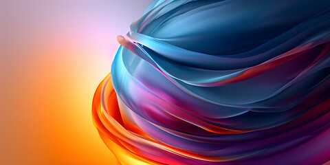 Poster - Abstract backdrop with smooth flowing wave pattern in vibrant colors generated by artificial intelligence