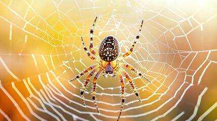 A spider's intricate masterpiece in the golden light.