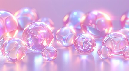 Poster - pink and blue bubbles