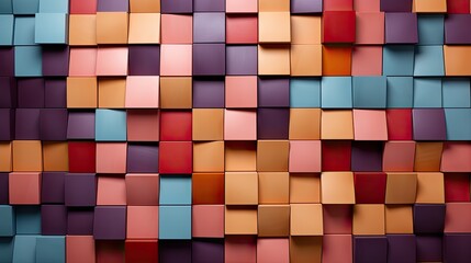 Wall Mural - a collection of colorful squares with one that says  the word  on the bottom.