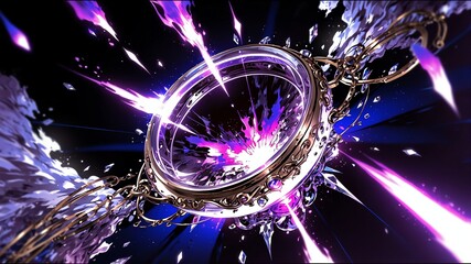 Wall Mural - purple explosion power energy concept background anime cartoon illustration design