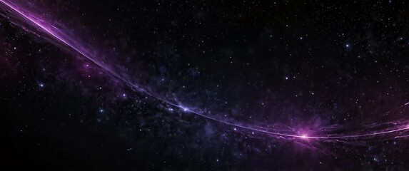 Wall Mural - purple motion lights in space galaxy plain black background wide angle panoramic view backdrop copy space