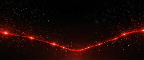 Wall Mural - red motion lights in space galaxy plain black background wide angle panoramic view backdrop copy space