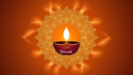 Wall Mural - Festive Diwali Greeting with Traditional Indian Oil Lamps, Diwali Banner, Diwali Poster, Happy Diwali, Offer, Sale.