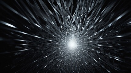 Wall Mural - white glowing triangles abstract in black background copy space design