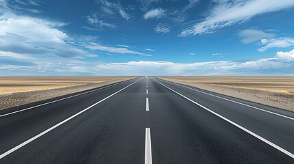 Wall Mural - realistic images with full hd resolution wide-open highway stretching into the horizon with dramatic