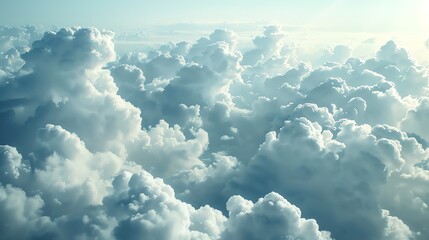 Poster - White clouds against a blue sky.