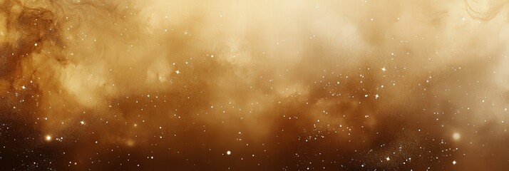 Canvas Print - Cosmic Nebula with Golden Hues