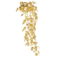 3D rendered illustration of golden branches/flora isolated on transparent background