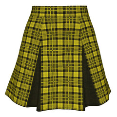 3D rendered illustration of a tartan mini skirt isolated on a transparent background