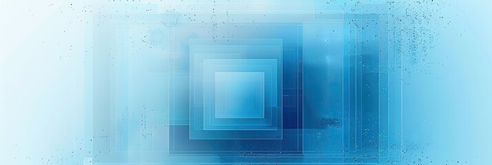 Poster - Abstract Composition Featuring Gradient Rectangles Surrounding A Central Blue Rectangle In Varying Sizes