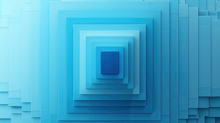 Poster - Abstract Composition of Rectangles Forming a Central Blue Shape Surrounded by Gradients