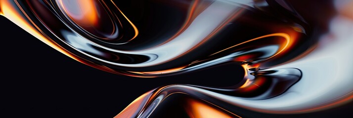 Poster - Curved Shapes and Fluid Lines Create Dynamic Composition Against Dark Background in High Definition