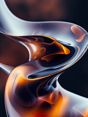 Poster - Abstract Curved Shapes Flowing Gracefully Against Dark Background in High Definition