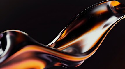 Poster - Abstract Flowing Curves Against a Dark Background in High Definition Photography Style