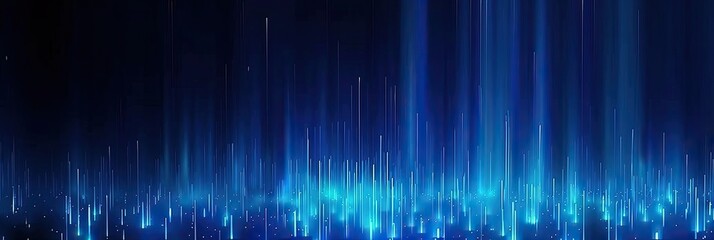 Poster - Illuminated Vertical Lines of Light Create Abstract Data Visualization on Dark Background