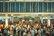 © Andrii  - Airport Terminal in Disarray with Passengers and Blank Departures