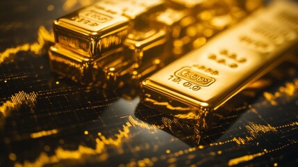 Poster - Zoomed-in image of a gold investment graph with recent spikes and dips.