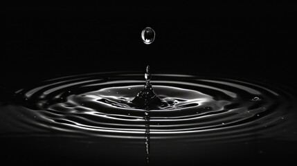 Abstract Water Drop in Black Background