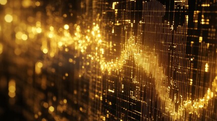 Leinwandbilder - Zoomed-in shot of a gold graph with candlestick patterns and trend lines.