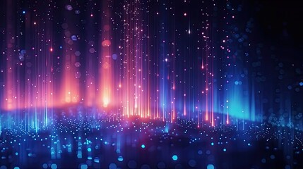 Poster - Vibrant Data Visualization of Light Points Creating a Stunning Display Against a Dark Background
