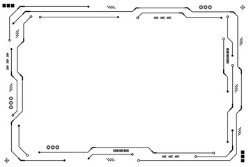Black control panel abstract modern technology futuristic interface hud ui on white background.