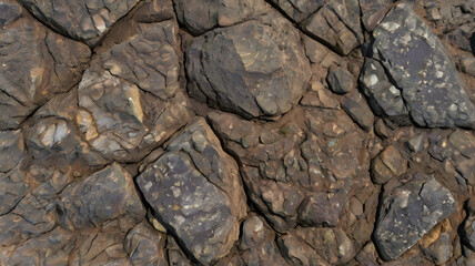 Poster - weathered andesite with a rough texture and visible signs of erosion